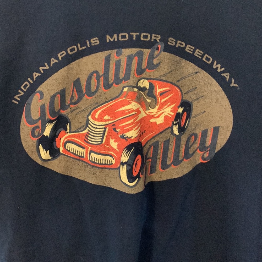 Indianapolis motor speedway gasoline alley small blue Authentic apparel t shirt
